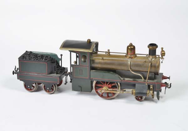Bing, Spiritus Lok mit Tender: Bing, Spirit Loco with Tender, Germany pw, gauge 2, professionally restored