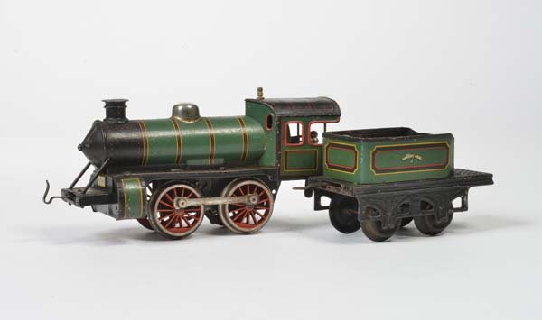 Bing, Lok + Tender: Bing, Loco + Tender, Germany pw, gauge 1, tin, cw ok, paint d., C 2-