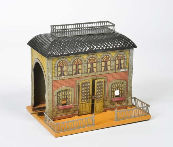 Carette, Durchfahrtsbahnhof: Carette, Transit Railway Station, Germany pw, tin, paint d., roof + bottom plate not original