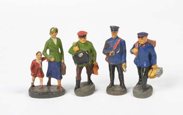 Elastolin, 4 Bahnsteig Figuren (1 of 1)