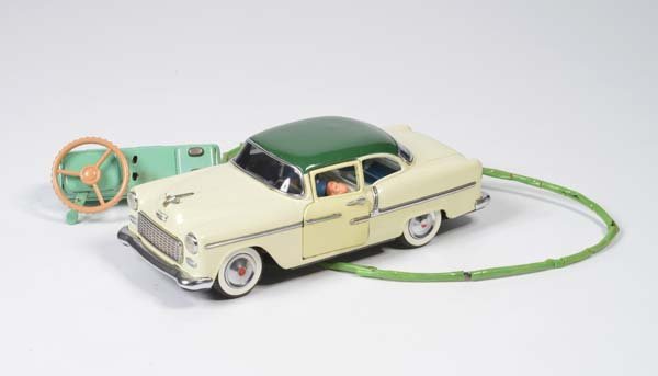 Marusan, Chevrolet: Marusan, Chevrolet, Japan, tin. bat. drive + functions ok, doors are difficult to open + repainted, min. paint d., 1955, C 2