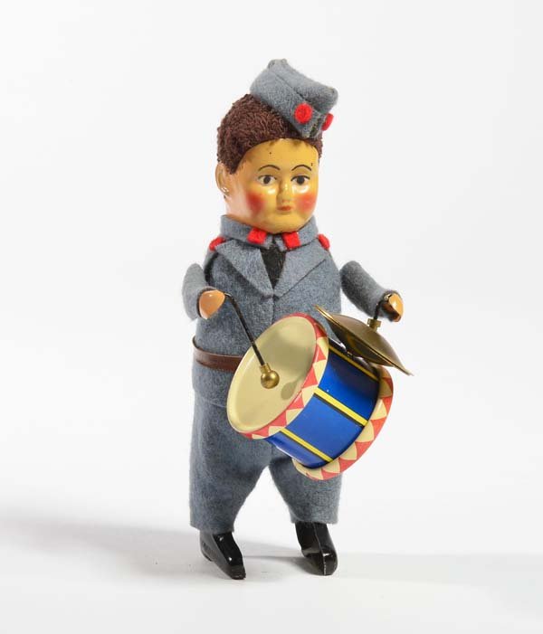 Schuco, Schweizer Soldat mit Trommel + Becken (1 of 1)