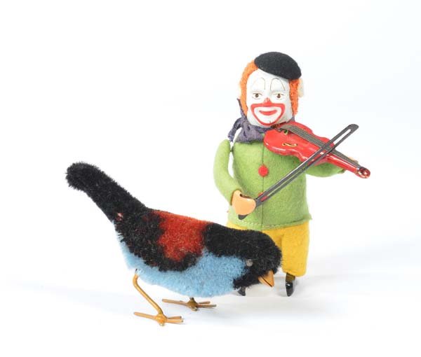 Schuco, Clown mit Geige + Pick Vogel (1 of 1)