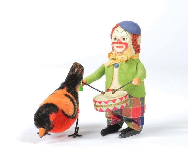 Schuco, Pick Vogel + Clown mit Trommel (1 of 1)