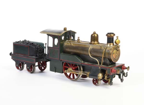 Bing, Spirituslok mit Tender: Bing, Spirit Loco with Tender, Germany pw, gauge 2, professionally restored