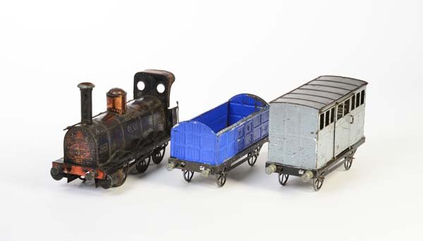 Rossignol, Lok mit 2 Wagen, um 1880 (1 of 1)