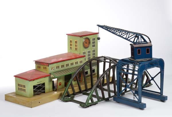 Marklin u.a., Hafenkran, Bruecke + Bahnhof (1 of 1)