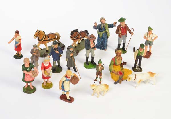 Lineol, Elastolin u.a, Bauernhof Figuren + Tiere (1 of 1)