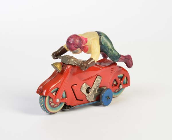 Motorrad mit Celluloid Fahrer (1 of 1)