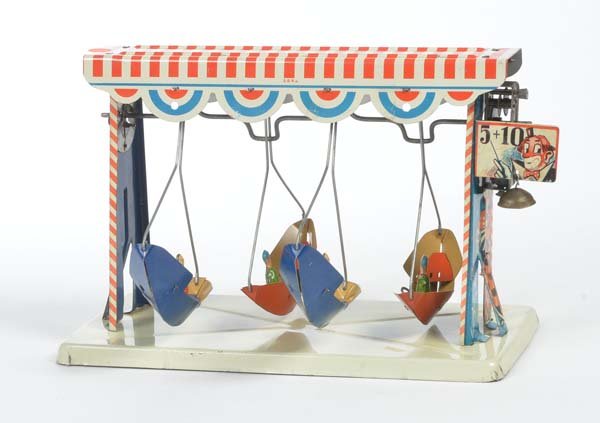 A.Brueckner, Schiffschaukel: A.Brueckner, Swingboat, Germany., tin, cw ok, min. paint d. C 1-