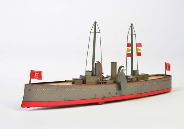 Lehmann, Schlachtschiff: Lehmann, Battle Ship, Germany pw, tin, cw ok, rescue boats + flags replaced, C 2-