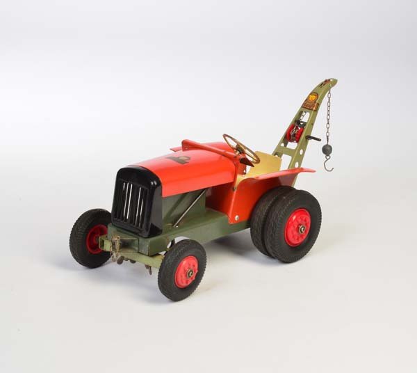 Steiff, Traktor + Kran: Steiff, Traktor + Kran, W.-Germany, 32 cm, min. LM, Z 2