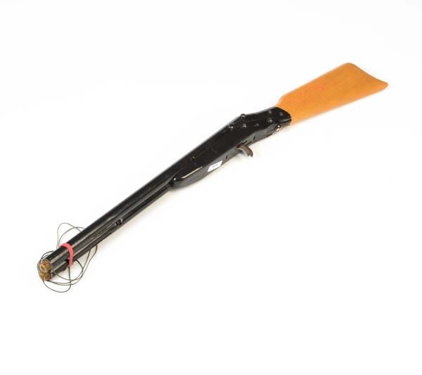 Ideal, Korkschussflinte: Ideal, Korkschussflinte, Germany VK, 55 cm, Blech, Holz, mit Doppellauf, Z 1-2