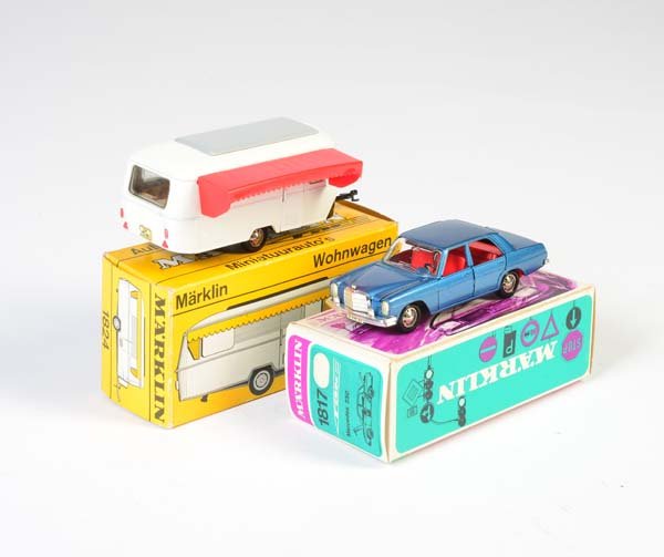 Marklin, Mercedes 250 + Caravan: Marklin, Mercedes 250 + Caravan, W.-Germany, 1:43, Druckguss, Okt Z 1/1-, Z 1