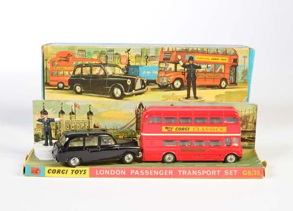 Corgi Toys, London Set 1. Version, schwarz/rot Outspan (1 of 1)