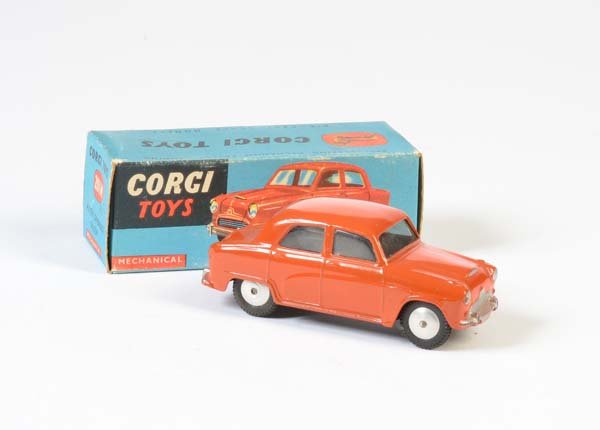 Corgi Toys, Austin Cambridge Saloon (201 M), orange (1 of 1)