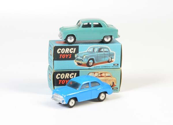 Corgi Toys, Austin Cambridge Saloon, tuerkis (201) + (1 of 1)