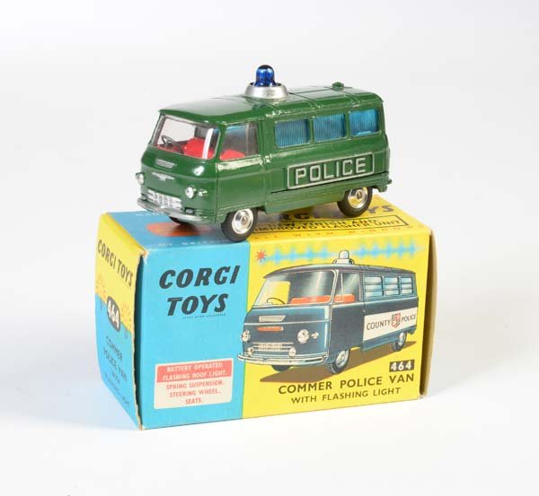 Corgi Toys, Commer Police Van Police , gruen mit (1 of 1)