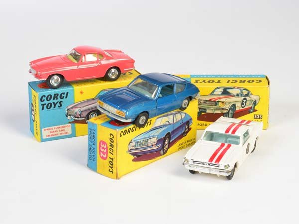 Corgi Toys, Lancia Fulvia Sport Zagato, Volvo P 1800 + (1 of 1)