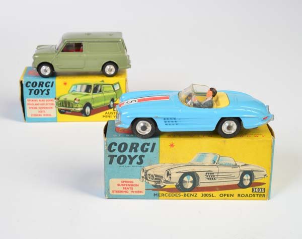 Corgi Toys, Mercedes Benz 300 offen, mit Fahrer + (1 of 1)