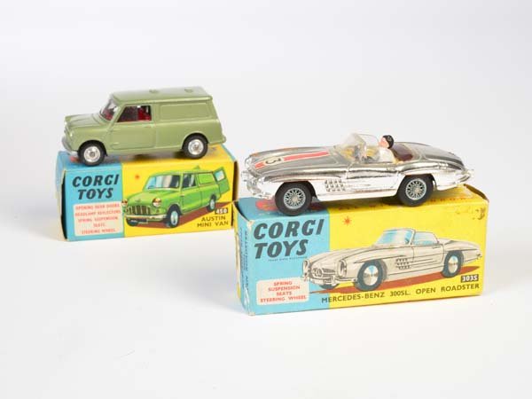Corgi Toys, Mini Kombi Van + Mercedes Benz 300 SL #3 (1 of 1)