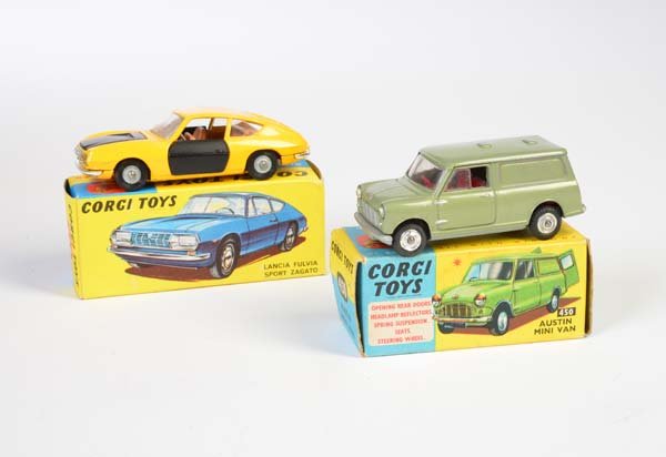 Corgi Toys, Lancia Fulvia Sport + Austin Mini (1 of 1)