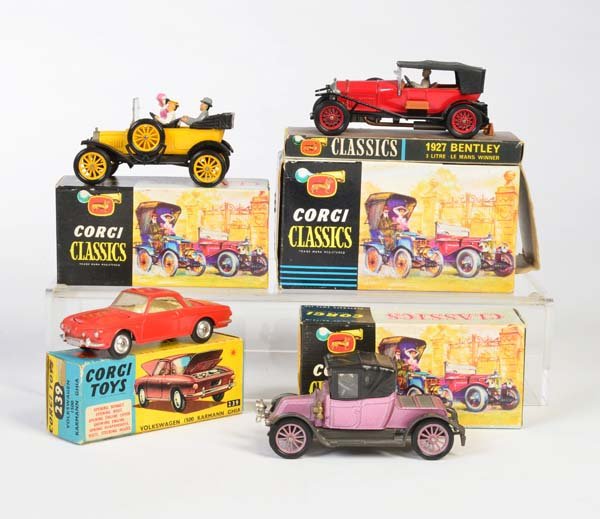 Corgi Toys, VW Karmann Ghia Coupe, Renault 1910, (1 of 1)