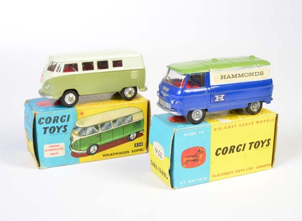 Corgi Toys, VW Fensterbus + Commer Van "Hammonds" (1 of 1)