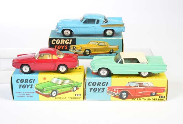 Corgi Toys, Studebaker "Golden Hawk", Renault Floride + (1 of 1)