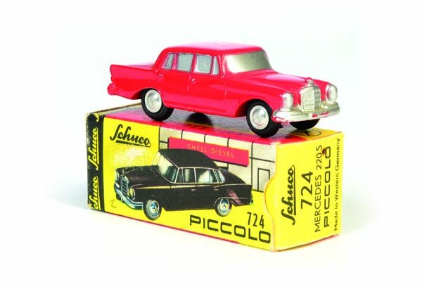 Schuco, Piccolo Mercedes 220 S (724): Schuco, Piccolo Mercedes 220 S (724), W.-Germany, 1:90, diecast, box C 1-, C 1