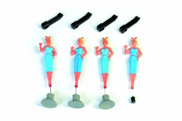 4x Bild Lilly fuer Armaturenbrett: 4x Bild Lilly for Dash Board, W.-Germany, plastic, from the 60s, C 1