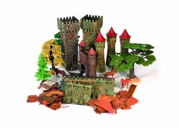Schleich u.a., Burgteile + Baeume: Schleich a.o., Parts of Castle + Trees, W.-Germany, very decorative