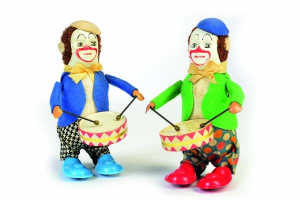 Schuco, 2 Clown Trommler (1 of 1)