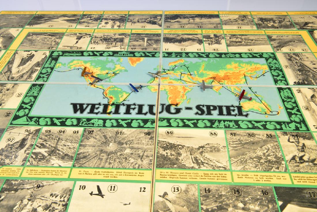 Weltflug Spiel 30er Jahre mit 6 Metallflugzeugen (1 of 1)