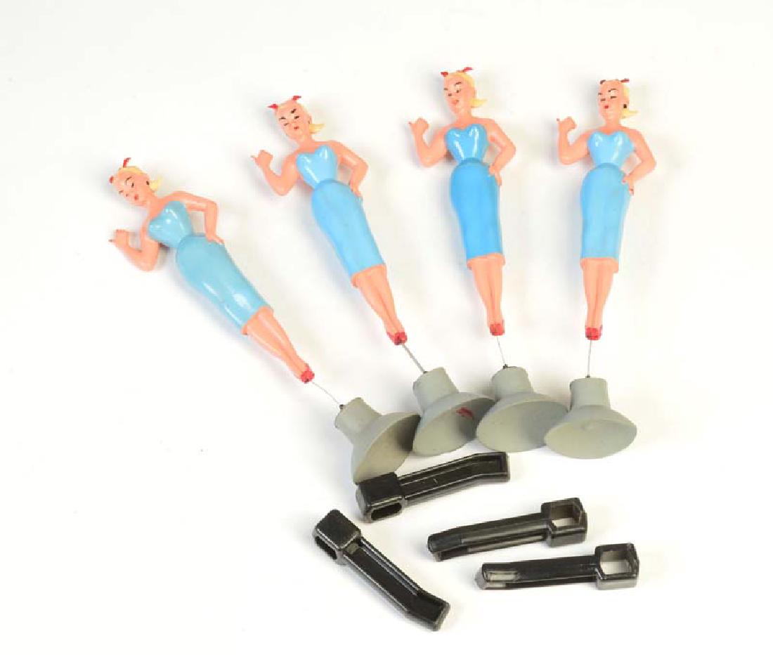 4x Bild Lilly fuer Armaturenbrett: 4x Bild Lilly for Dashboard, W.-Germany, plastic, from the 60s, C 1