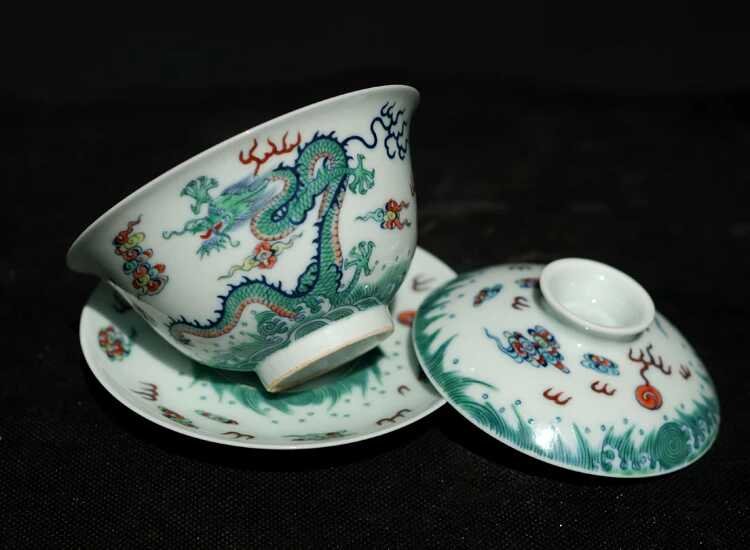 A set of multicolored porcelain teacup (1 of 2)