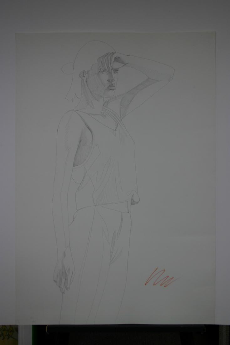 ROBERT BLUE, Untitled RBPS018, Original Pencil Sketch: ROBERT BLUE, Untitled RBPS018, Original Pencil Sketch on paper. Signed by the Artist. Paper size is 44" X 30".