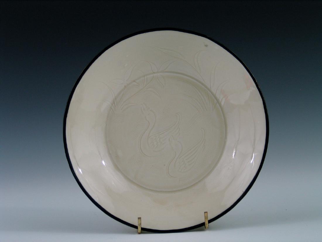 Chinese Ding Ware porcelain plate. (1 of 3)