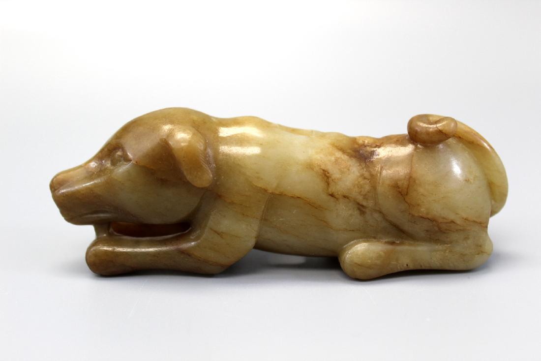 Chinese carved russet jade dog. (1 of 5)