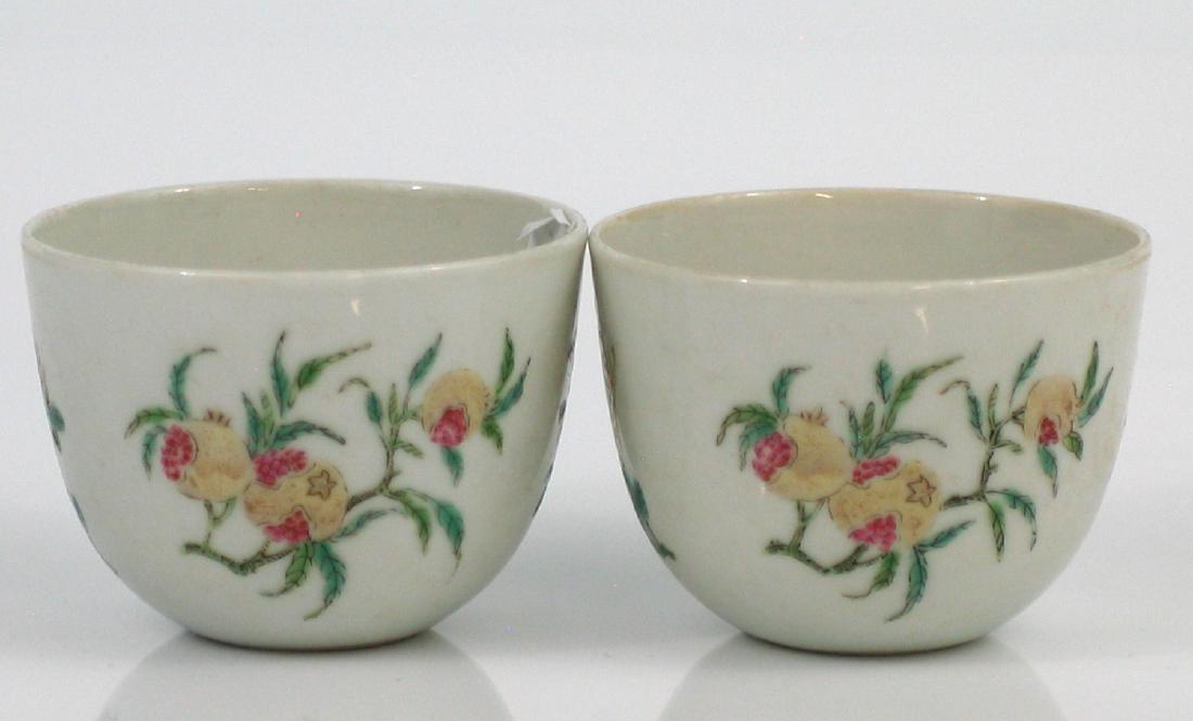 Pair Chinese famille rose porcelain cups, Qianlong (1 of 5)