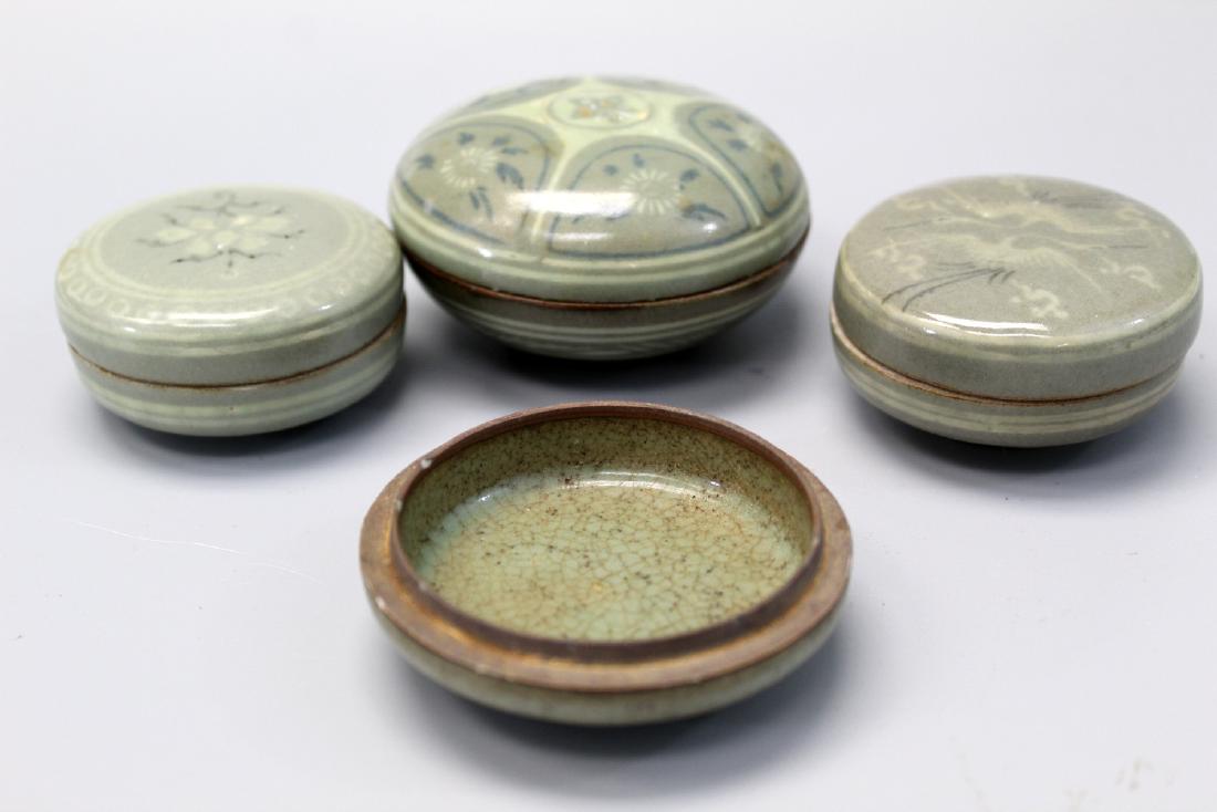 Group of Korean celadon porcelain  boxes (1 of 3)