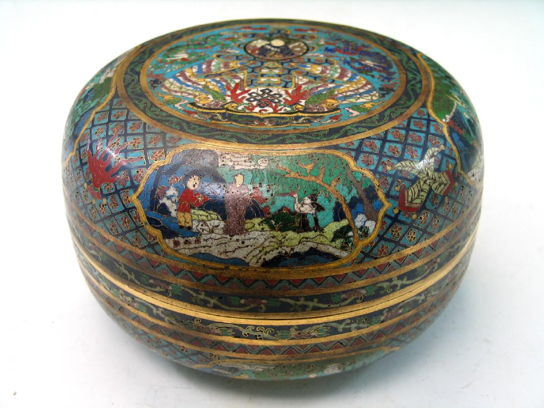 Chinese cloisonne box, Qianlong mark. (1 of 7)