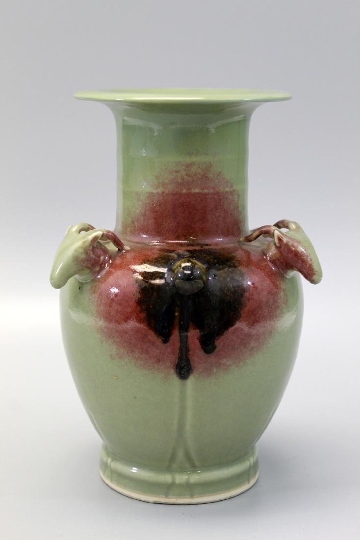 Chinese Jun ware style celadon porcelain vase. (1 of 4)