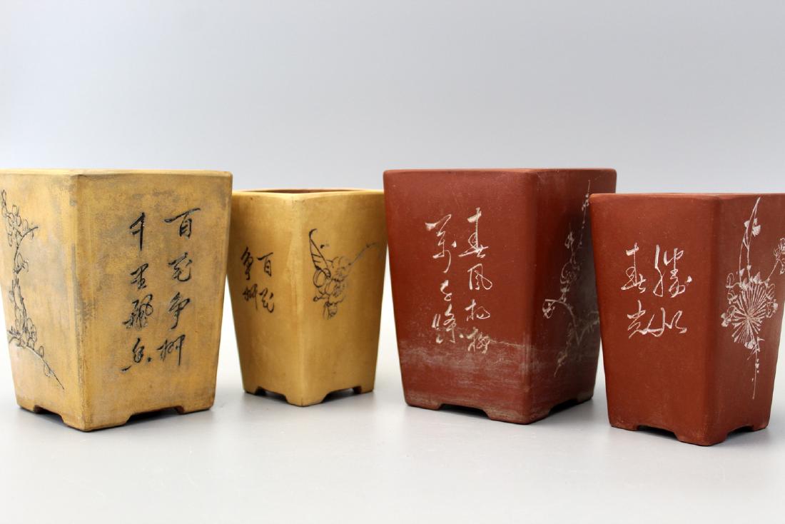 Four Chinese yixing pottery planters (1 of 5)
