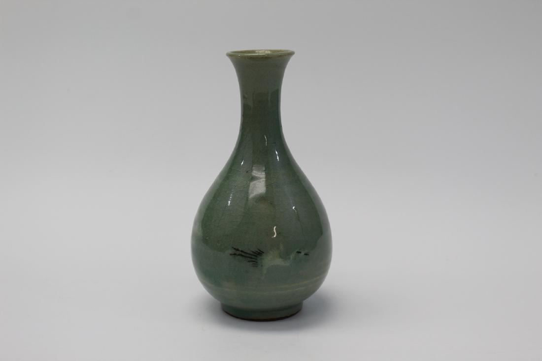Korean Celadon Glaze Porcelain Vase. (1 of 4)