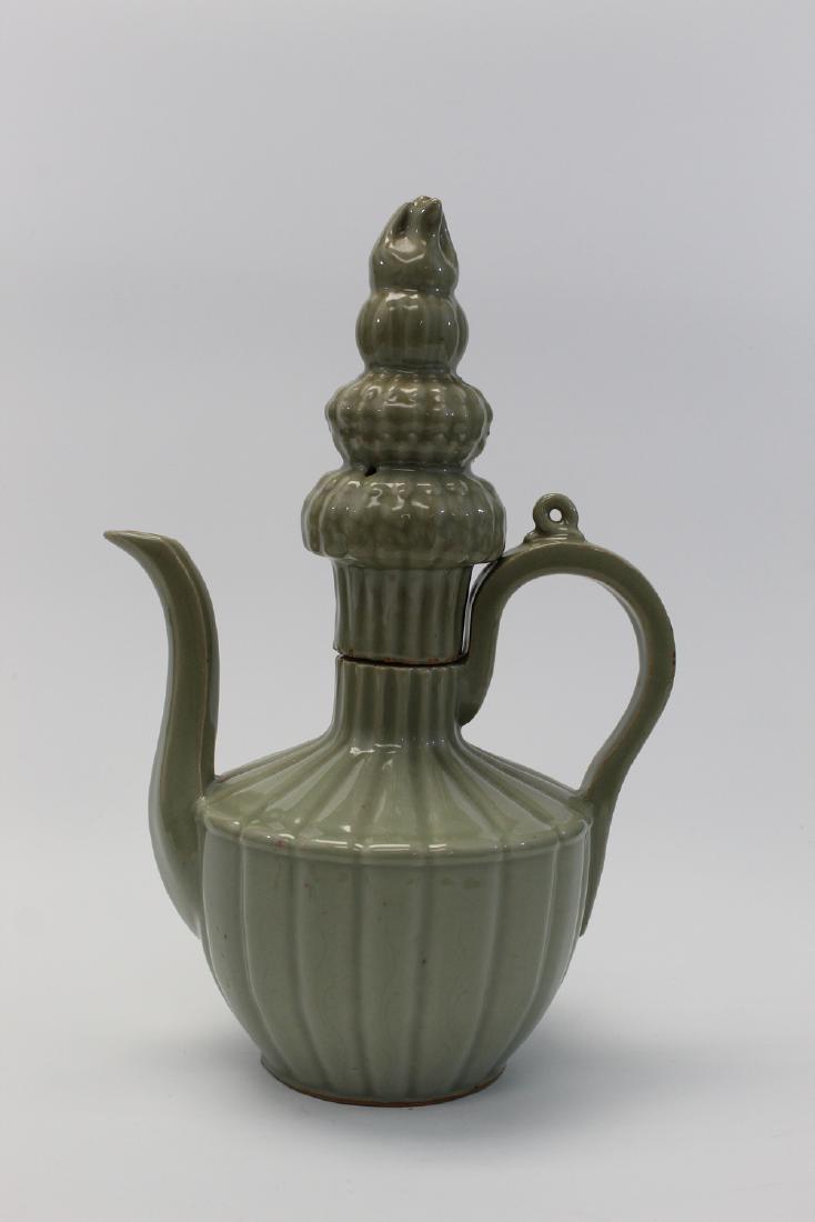 Large Korean Celadon Porcelain Ewer. (1 of 3)