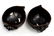 Two Chinese carved peach shaped lacquer brush washers. - 5