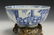 Chinese Blue and White Porcelain Bowl with Metal Stand. - 2