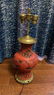 Chinese cinnabar vase lamp.