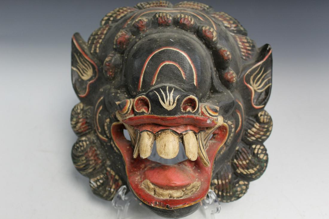 Indonesian Wooden Mask: Indonesian Wooden Mask. L 25 cm